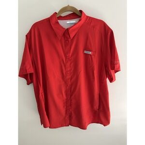 Columbia Shirt Mens 3X/3TF Red Performance Fishing Omni-Shade